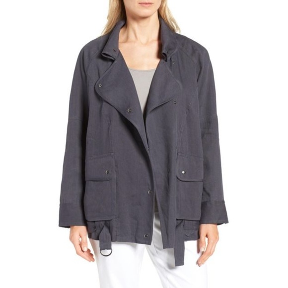 nordstrom collection Jackets & Blazers - Nordstrom Collection Gray Linen Utility Jacket XL